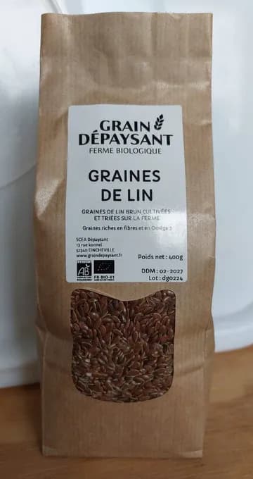 Graines de lin brun bio 400 Gr